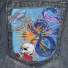 Men Vintage Pelle Pelle Skull Embroidered Denim Jorts