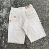 Men White Pelle Pelle Baggy Jeans Shorts
