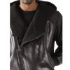 Men's Pelle Pelle Fur Lined Asymetrical Black Hoodie