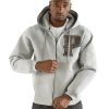 Men's Pelle Pelle Grey Studded P Full Zip Wool Hoodie