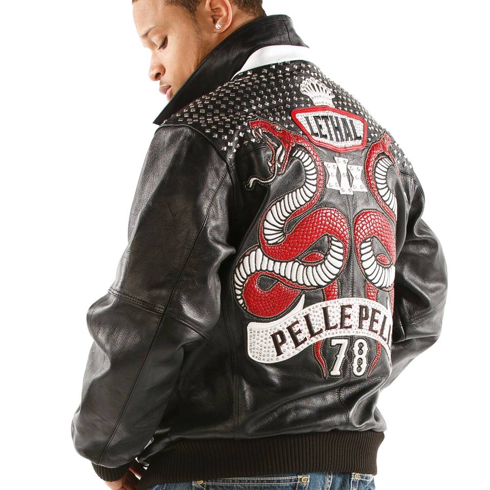 Men's Pelle Pelle Lethal 1978 Black Cabernet Plush Jacket