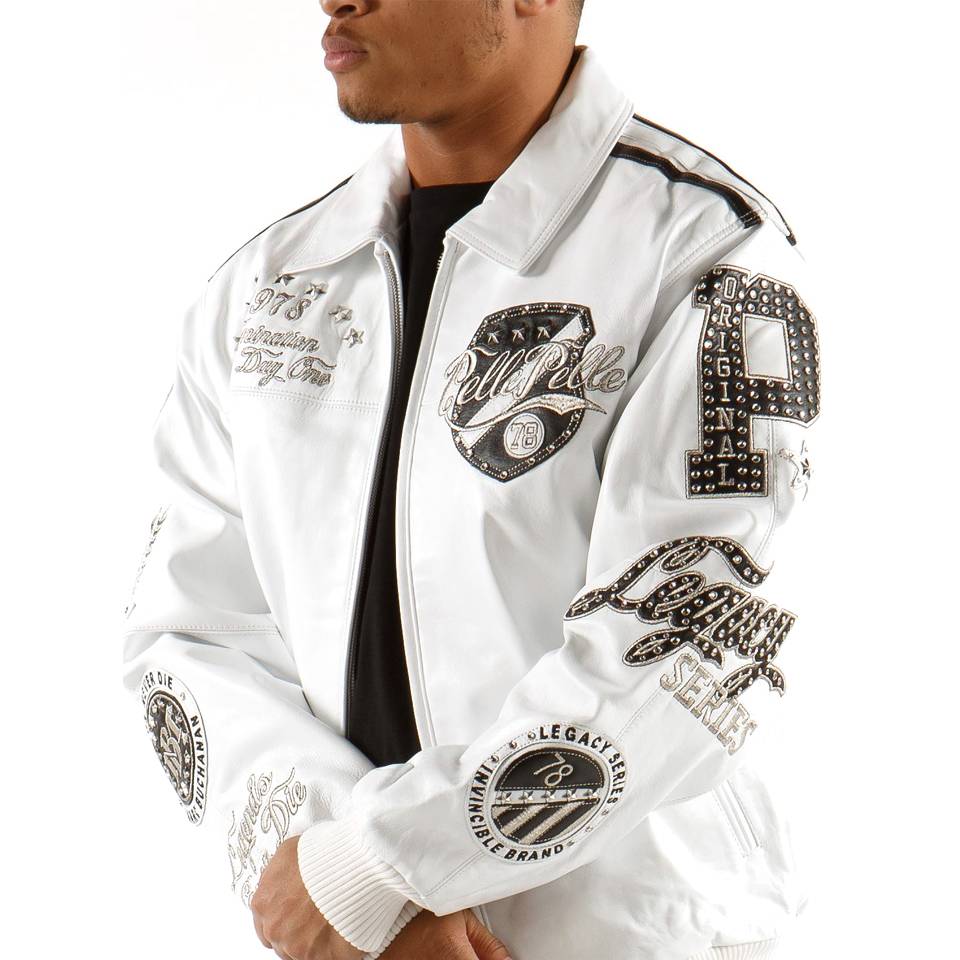 Men's Pelle Pelle MB 1978 Domination White Leather Jacket