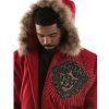 Men's Pelle Pelle Platinum & Diamonds MB 1978 Red Fur Hood Wool Jacket