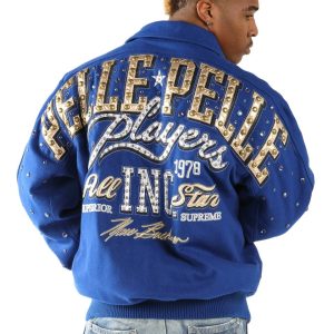 Men's Pelle Pelle Players MB 1978 Blue Wool Jacket