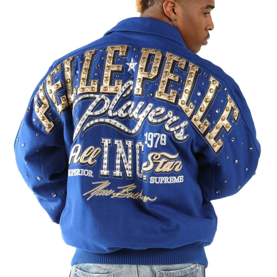 Men's Pelle Pelle Players MB 1978 Blue Wool Jacket