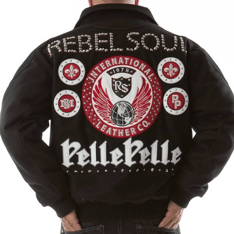 Men's Pelle Pelle Rebel Soul Nation Black Wool Jacket
