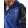 Men's Pelle Pelle Reign Supreme MB 1978 Limited Edition Blue Jacket with Leather Sleeves