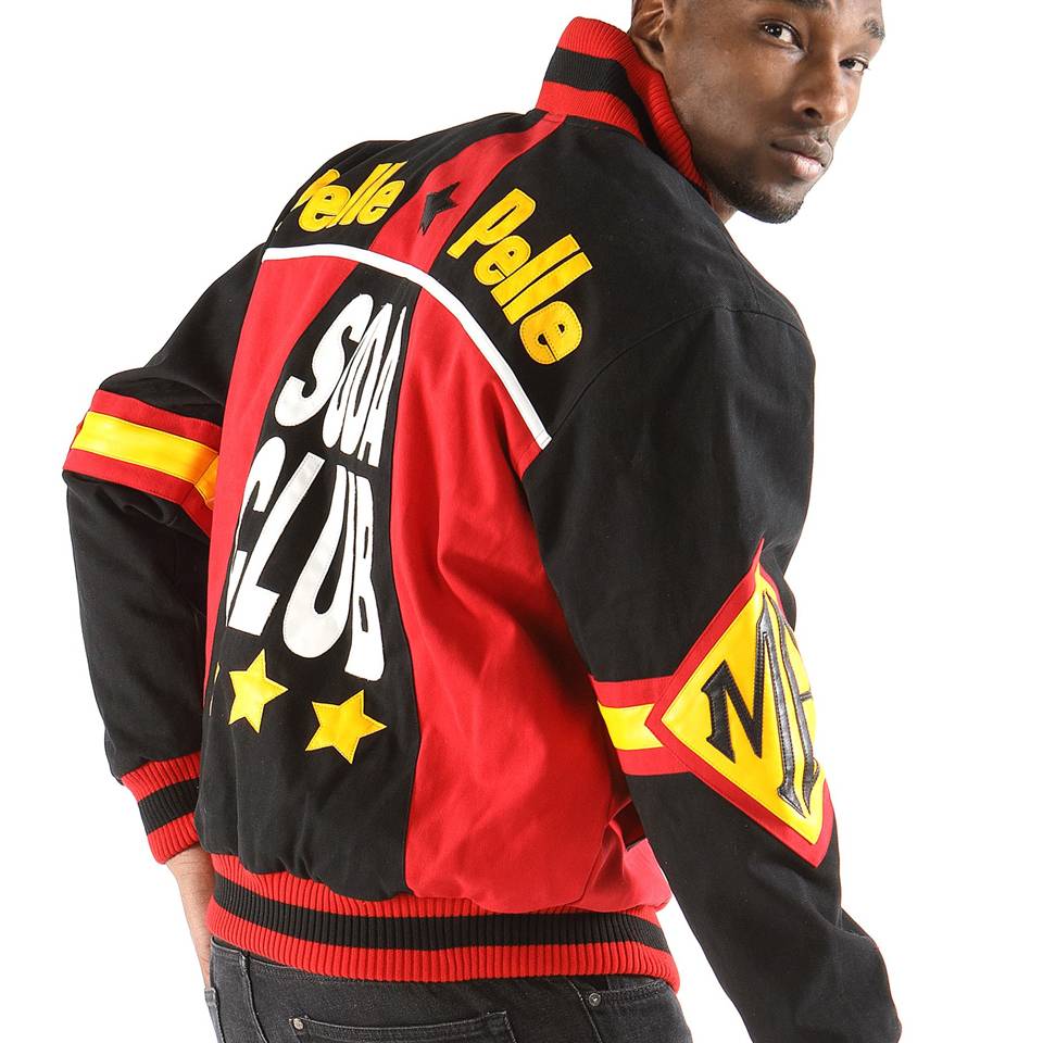 Men's Pelle Pelle Soda Club MB Black Varsity Wool Jacket