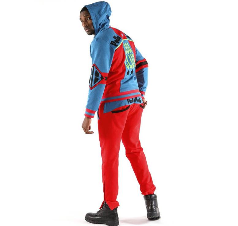 Men's Pelle Pelle Soda Club Red & Blue Warm Up Wool Tracksuit