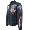 Navy Blue Pelle Pelle American Bruiser Plush Genuine Leather Jacket