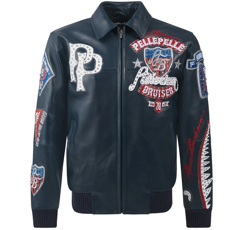 Navy Blue Pelle Pelle American Bruiser Plush Jacket