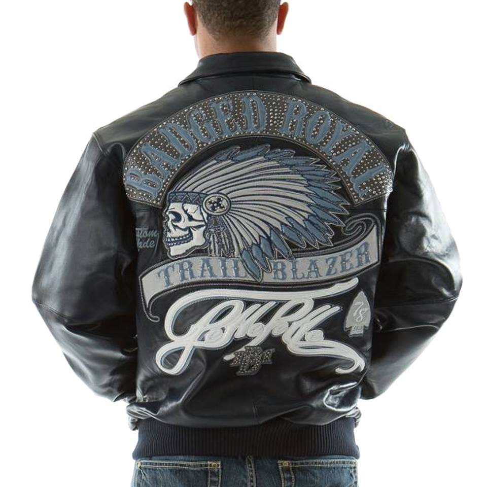 Navy Blue Pelle Pelle Badged Trail Blazer MB Men's Jacket