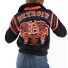 Navy Blue Women Pelle Pelle Detroit Motor City 1701 Wool Jacket