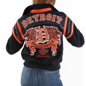 Navy Blue Women Pelle Pelle Detroit Motor City 1701 Wool Jacket