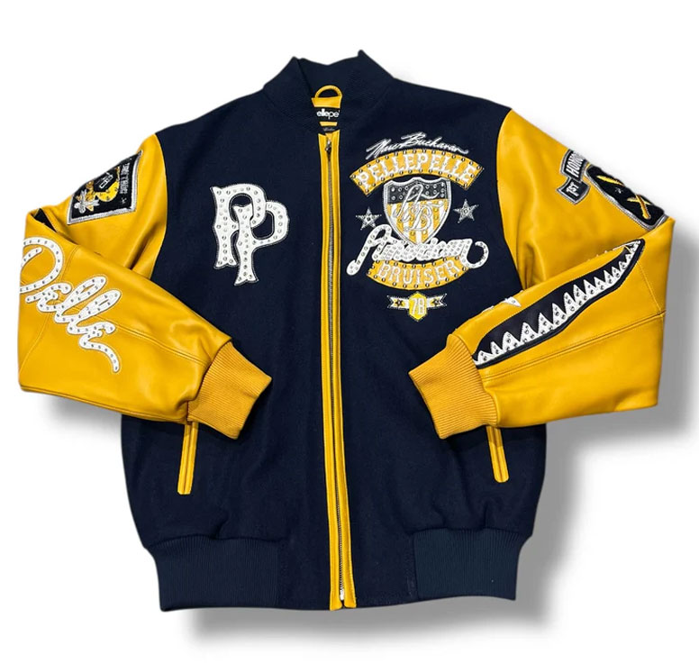 Navy Pelle Pelle American Bruiser MB Varsity Jacket