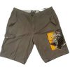 Olive Green Pelle Pelle Baggy Skater Skull Eagle Shorts