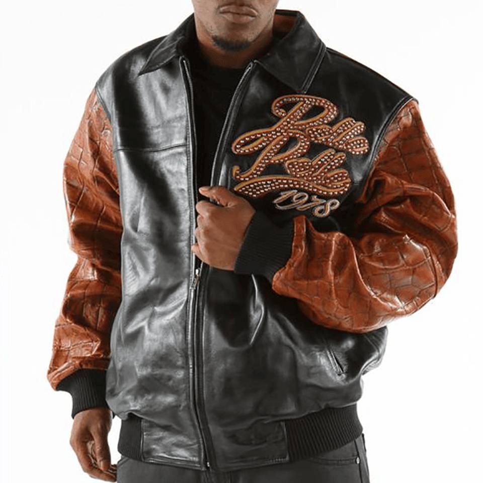 Pelle Pelle 1978 Exotic Men Black Leather Jacket