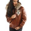Pelle Pelle 1978 Eye Candy Fur Hood Brown Jacket
