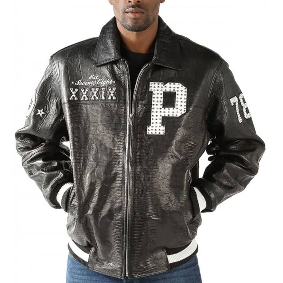 Pelle Pelle 1978 Letterman Black Jacket