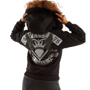 Pelle Pelle 1978 MB Princess Fur Hood Black Wool Jacket