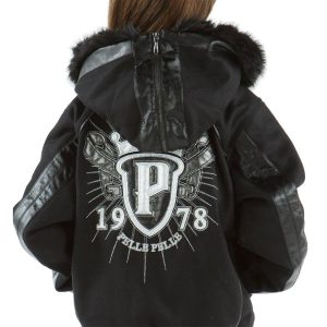 Pelle Pelle 1978 Split Fur Hood Black Girls Jacket