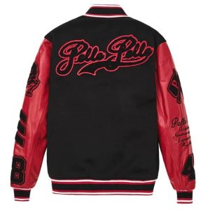 Pelle Pelle 1978 World Famous Black & Red Varsity Leather Jacket