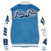 Pelle Pelle 1978 World Famous Blue Varsity Jacket with Leather Sleeves
