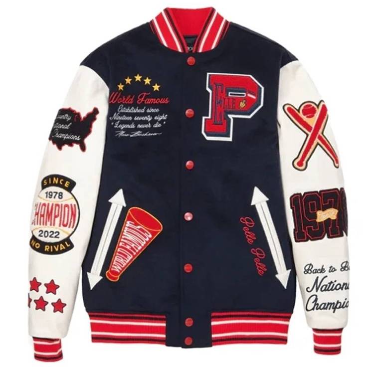 Pelle Pelle 1978 World Famous Navy Blue Varsity Jacket