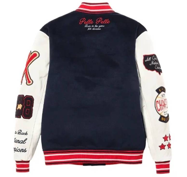 Pelle Pelle 1978 World Famous Navy Blue & White Varsity Jacket