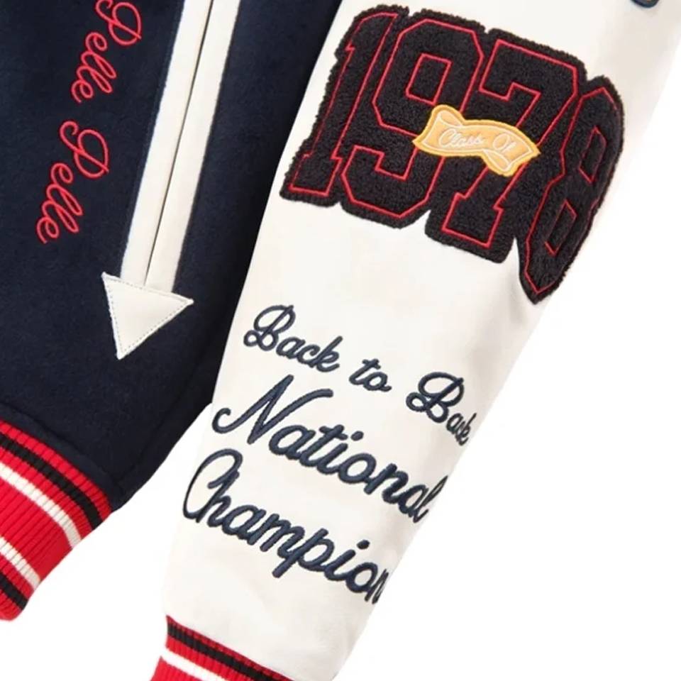 Pelle Pelle 1978 World Famous Navy Varsity Wool Jacket