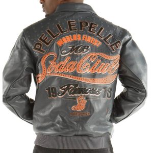 Pelle Pelle 1978 World Finest MB Soda Club Grey Leather Jacket