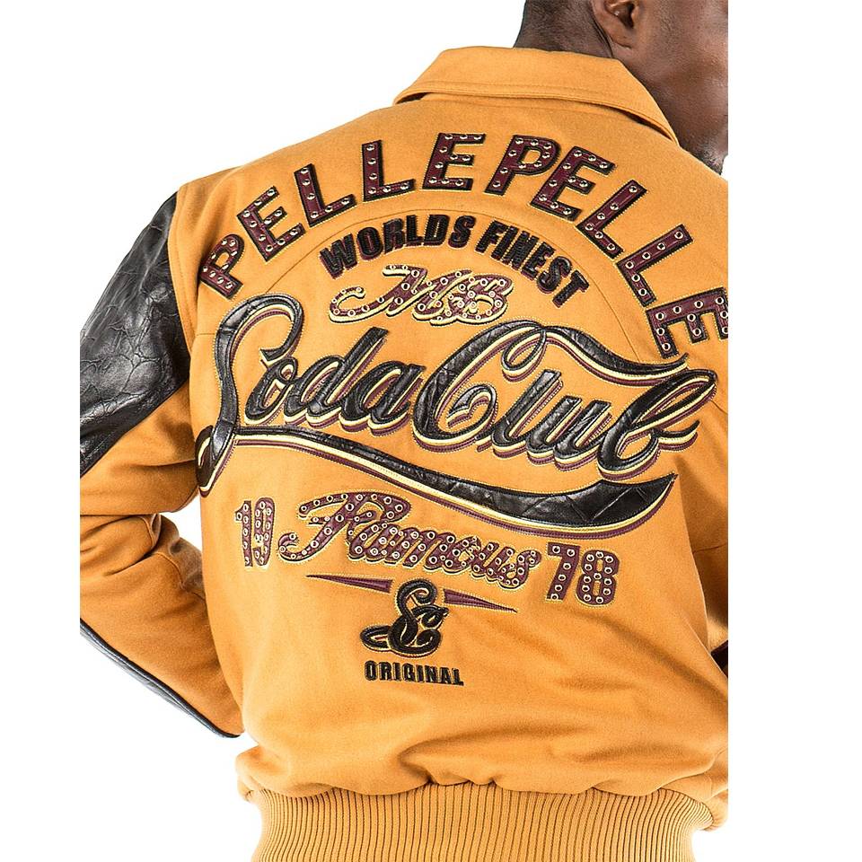 Pelle Pelle 1978 World Finest MB Soda Club Yellow Jacket For Men's