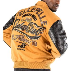 Pelle Pelle 1978 World Finest MB Soda Club Yellow Wool Jacket For Men's