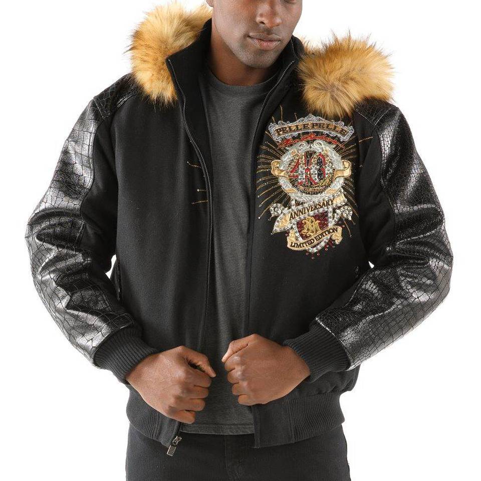 Pelle Pelle 40 Anniversary Fur Hood Black Jacket