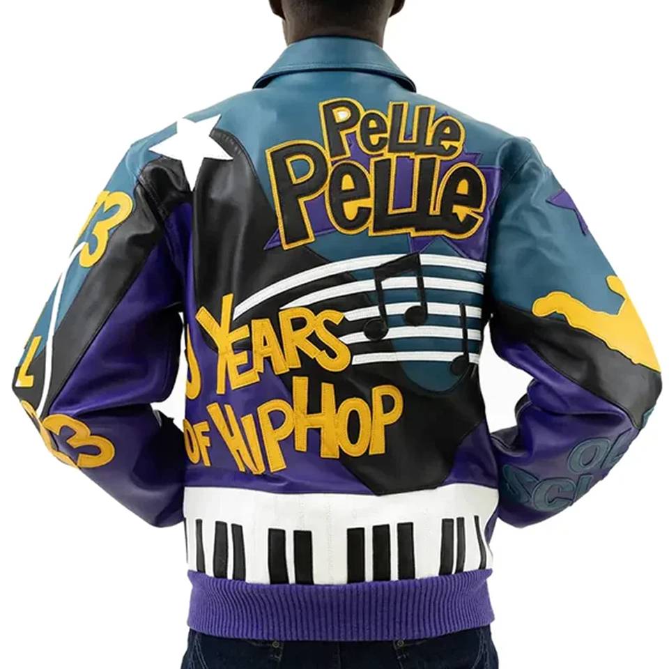 Pelle Pelle 50 Years of Hip Hop Blue Leather Jacket