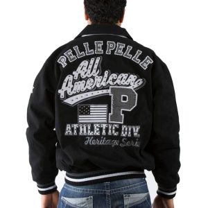 Pelle Pelle All American Heritage Series Black Wool Jacket