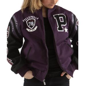 Pelle Pelle All City Purple Varsity Wool Jacket For Girls