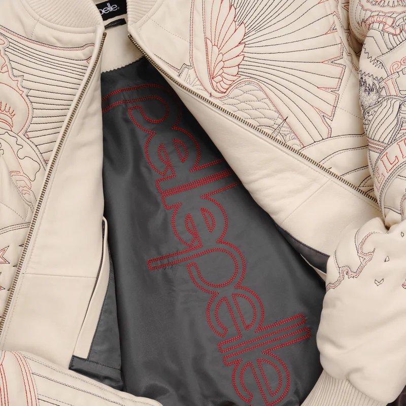 Pelle Pelle America Ivory Leather Jacket For Men