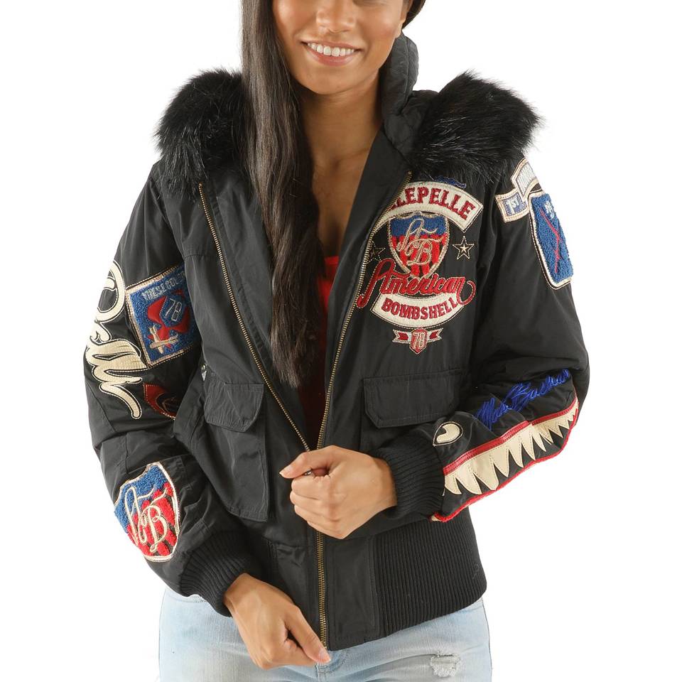 Pelle Pelle American Bombshell MB Black Fur Hood Jacket