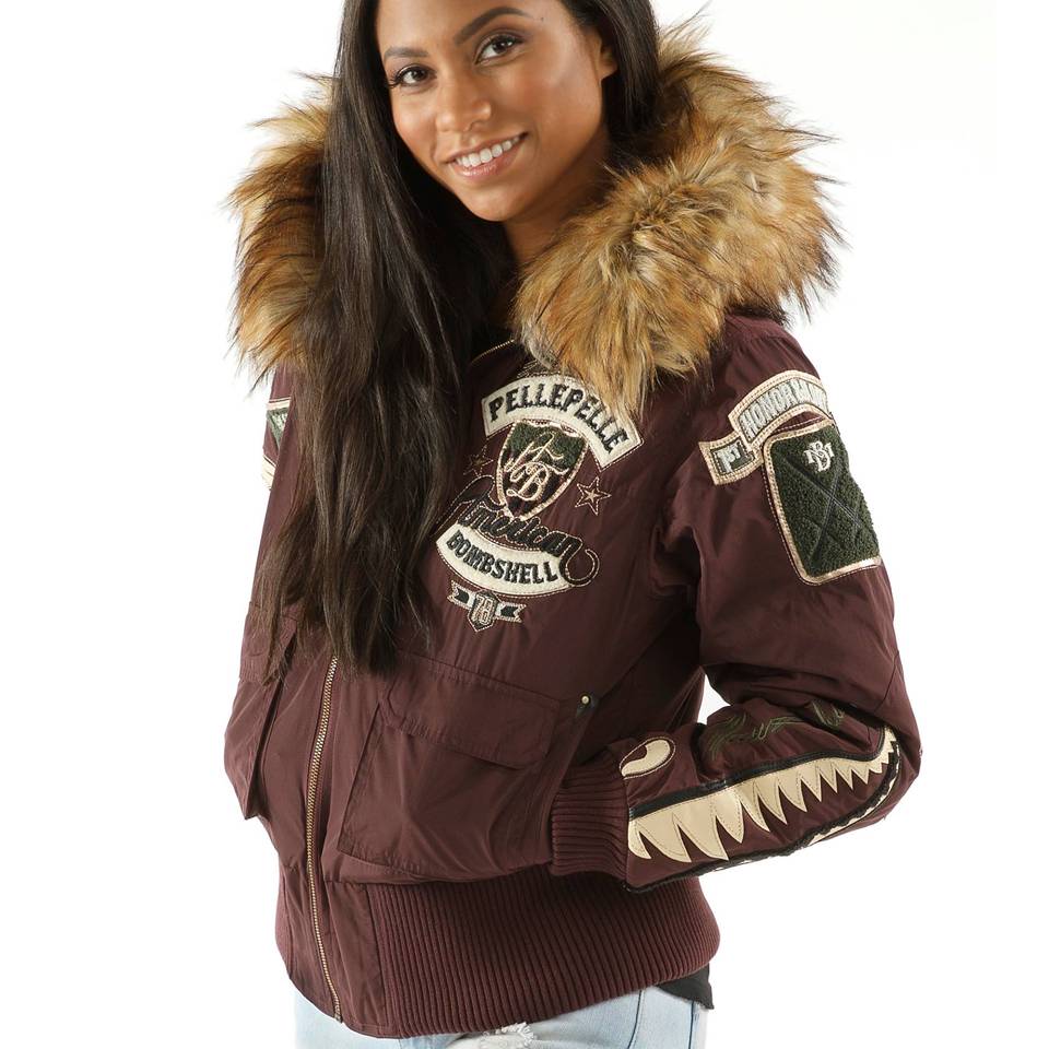 Pelle Pelle American Bombshell MB Brown Fur Hood Jacket