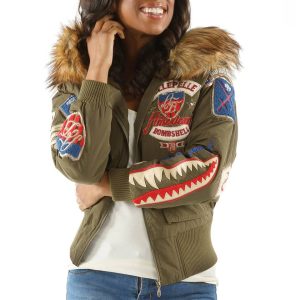 Pelle Pelle American Bombshell MB Olive Fur Hood Jacket