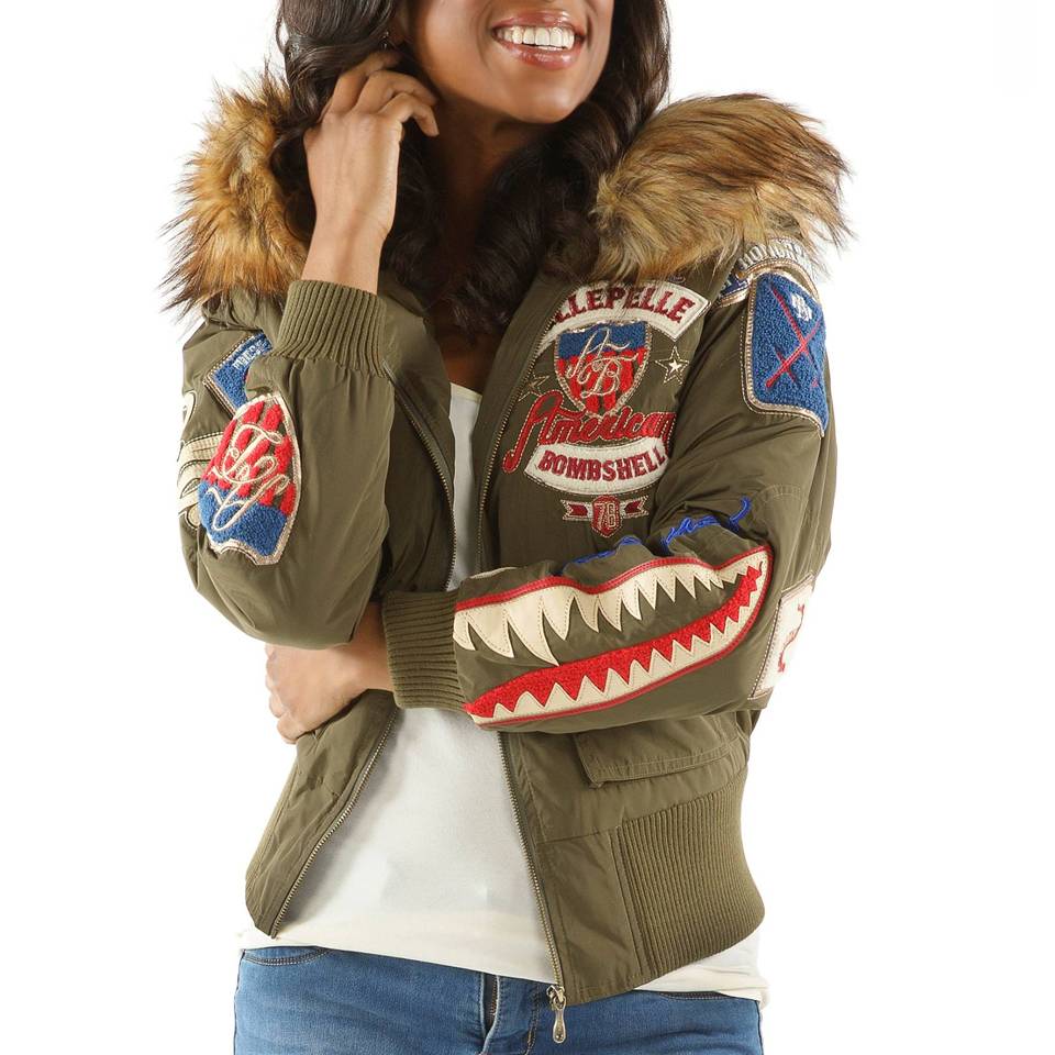 Pelle Pelle American Bombshell MB Olive Fur Hood Jacket