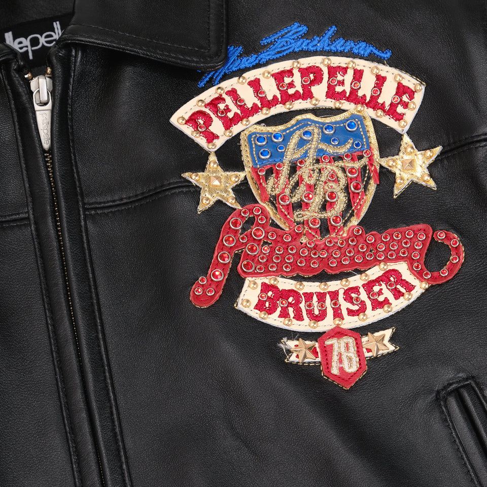 Pelle Pelle American Bruiser MB 1978 Black Plush Women Crop Jacket