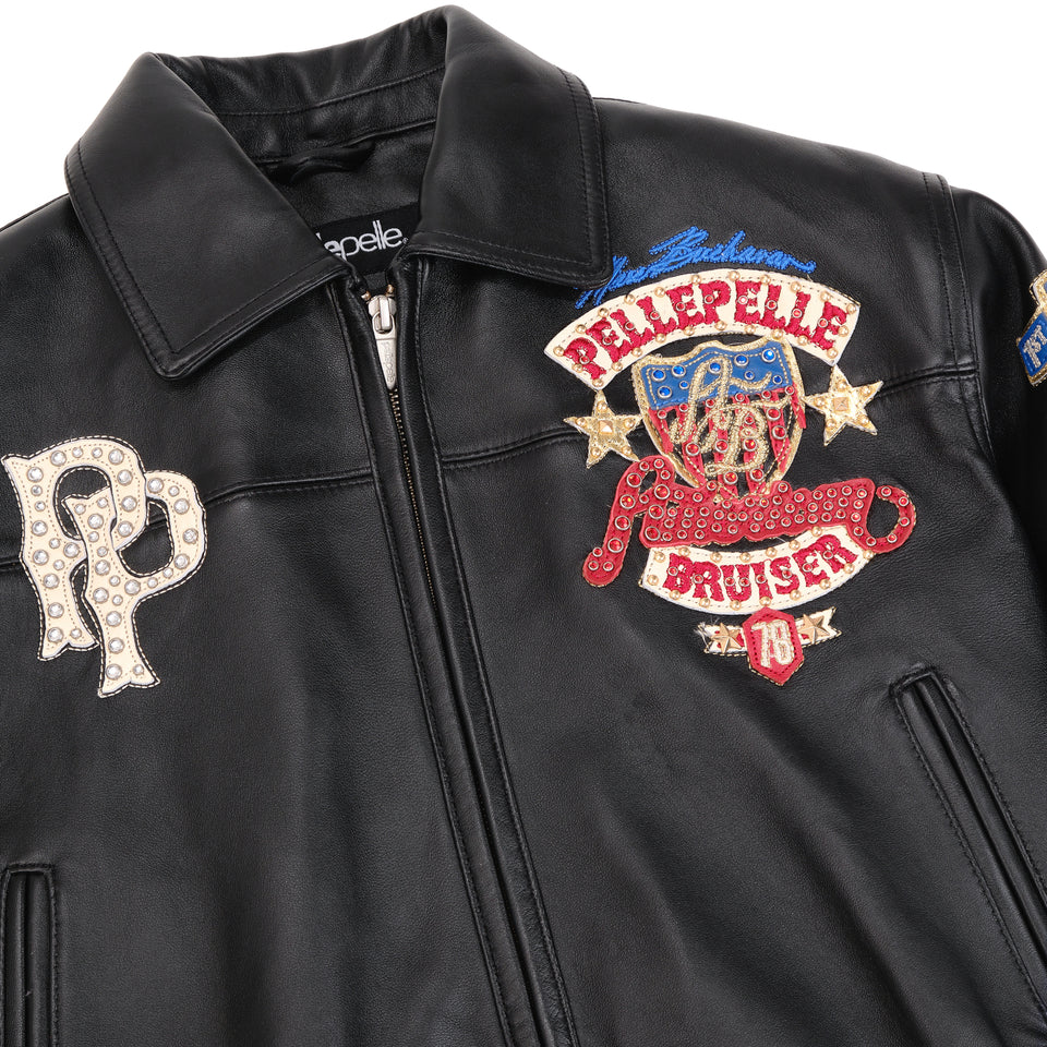 Pelle Pelle American Bruiser MB Black Plush Women Crop Jacket