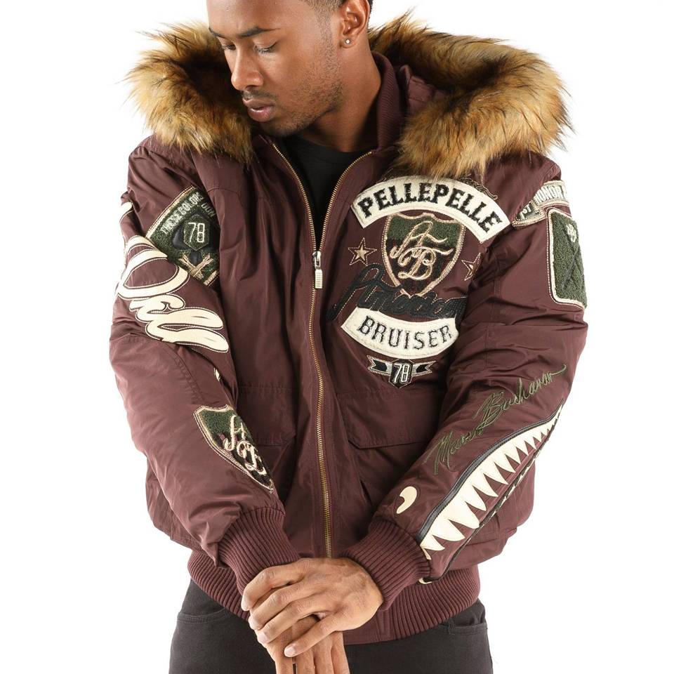 Pelle Pelle American Bruiser MB Brown Fur Hood Jacket