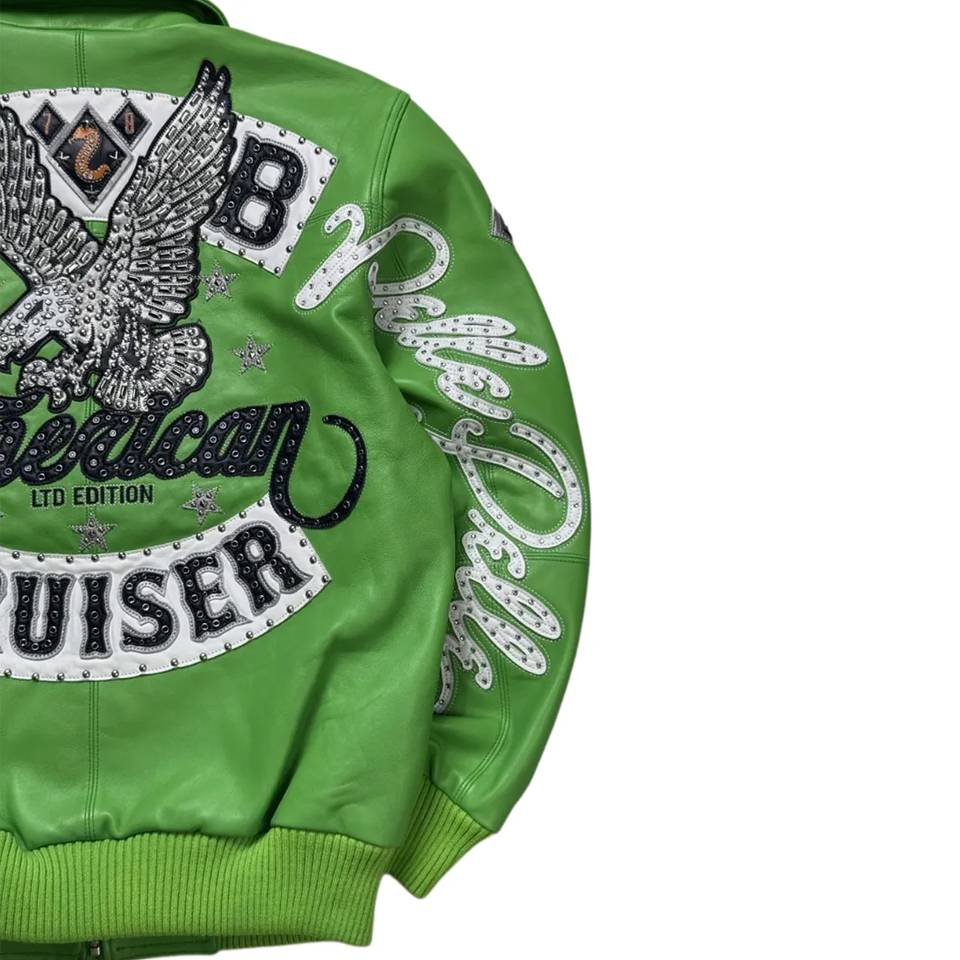 Pelle Pelle American Bruiser MB Green Plush Leather Jacket