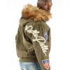 Pelle Pelle American Bruiser MB Olive Green Fur Hood Wool Jacket
