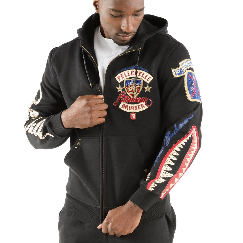 Pelle Pelle American Bruiser Plush Black Hoodie