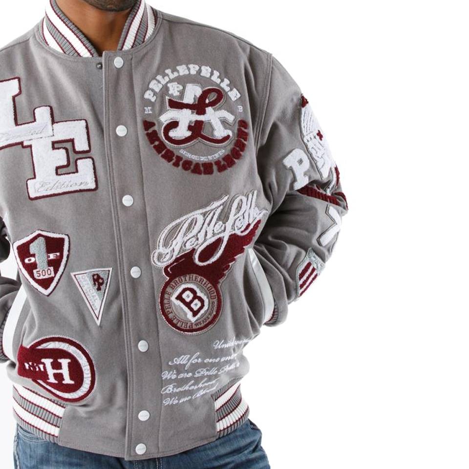 Pelle Pelle American Legend Varsity Grey Wool Jacket