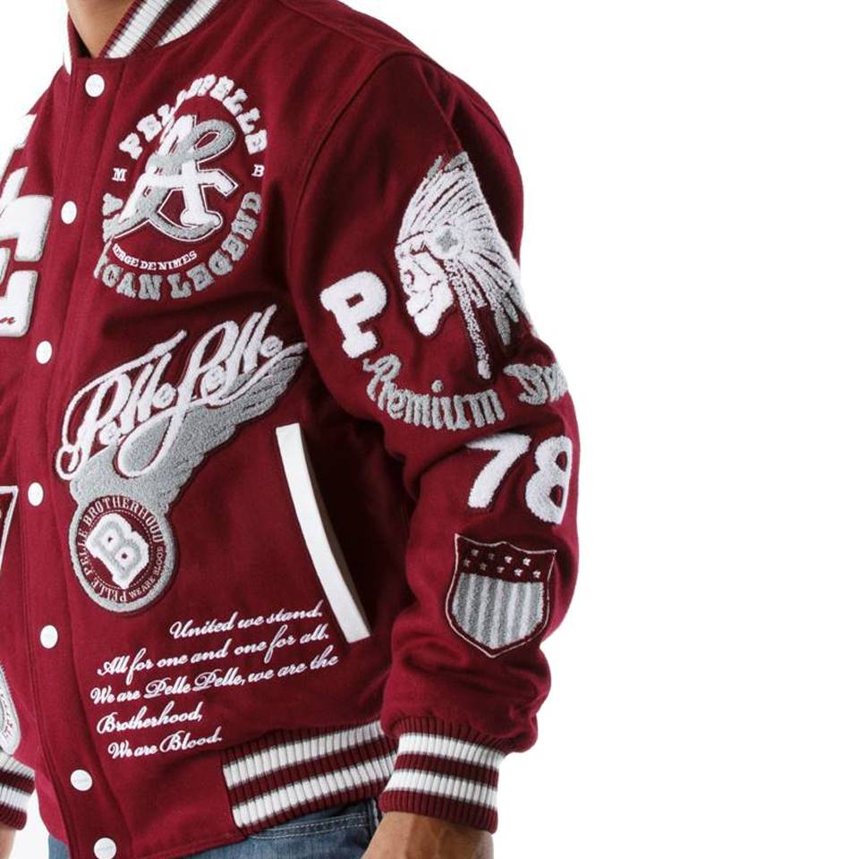 Pelle Pelle American Legend Varsity Maroon Wool Jacket